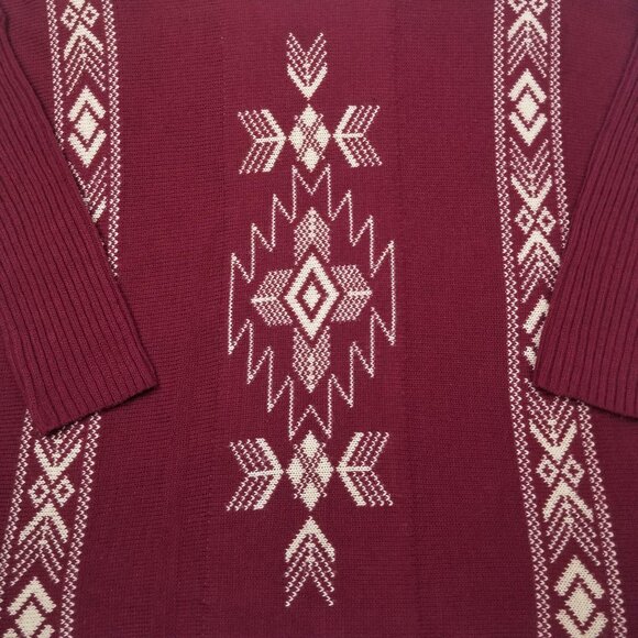 Active Designed in Los Angeles Maroon Boho Womens Pullover Sweater - Picture 3 of 10
